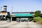 June 9, 2018 Pasadena / CA / USA - Cars driving on one of the highways going through the city and passing under a metro station