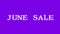 June Sale cloud text effect violet isolated background
