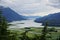 Juneau, Alaska: Panorama view of cruise ships docked at the port of Juneau