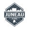 Juneau Alaska Travel Stamp Icon Skyline City Design. Vector Seal Passport.