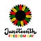 Juneteenth calligraphy sign. African American holiday on June 19. Vector template for typography poster, banner