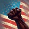 Juneteenth fist hand. Freedom Day, Emancipation Day, or Black Independence Day. Generative AI