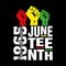 Juneteenth Free-ish Since June 19, 1865. Freeish Design of Banner. Black Lives Matter. Vector logo Illustration