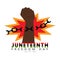 Juneteenth Freedom Day. A Clenched Fist Breaks The Chains. African American Holiday, National Independence Day. Vector