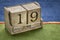 Juneteenth (June 19) in a desktop wooden calendar