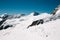 Jungfrau peak snowy mountain in Switzerland