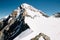 Jungfrau peak snowy mountain in Switzerland