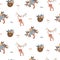 Jungle animals fun cute seamless pattern vector. Childish cartoon background with monkey, koala and sloth.