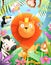 Jungle Animals and Lion Kids African Zoo Cartoon