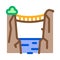 Jungle bridge icon vector outline symbol illustration