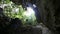 Jungle Central America cave sliding panning scene