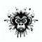 Jungle Gaze: Monkey Face Vector Illustration on a White Background,Generative AI