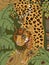 Jungle leopard coloring page