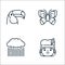 jungle line icons. linear set. quality vector line set such as aborigin, rain, butterfly