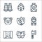 jungle line icons. linear set. quality vector line set such as axe, butterfly, waterfall, explorer, leaves, panda bear, water