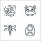 Jungle line icons. linear set. quality vector line set such as canteen, dragonfly, hippopotamus