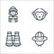 Jungle line icons. linear set. quality vector line set such as explorer hat, binocular, monkey