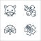 Jungle line icons. linear set. quality vector line set such as flower, fern, berries