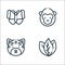 Jungle line icons. linear set. quality vector line set such as leaves, jaguar, gorilla