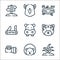 jungle line icons. linear set. quality vector line set such as sprout, hedgehog, flashlight, jaguar, hippopotamus, swiss knife,