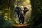 Jungle Majesty: A Grand Encounter with a Walking Elephant Amidst the Enigmatic Wilderness