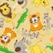 Jungle pals wild animals seamless pattern