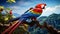 Jungle\\\'s Gem: Scarlet Macaw in Exotic Splendor