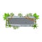 Jungle stone board with liana branches and tropical leaves. Stone banner elements for game and web in cartoon style.