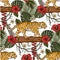 Jungle tiger exotic tropical seamless pattern.