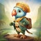 Jungle Voyage: An Anthropomorphic Parrot Adventurer Illustration