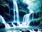 Jungle waterfalls Capture made with generative ai