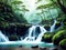 Jungle waterfalls Capture made with generative ai