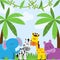 Jungle or Zoo Themed Animal Background