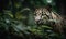 Jungles Majesty Photo of clouded leopard stealthily stalking through the lush foliage of Southeast Asian jungle. image captures
