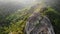 Jungles and mountains of tropical island. Drone view of green jungles and huge boulders on volcanic rocky terrain of Koh