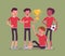 Junior football or soccer players team winner