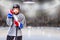 Junior Hockey Player Posing in Arena