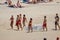 Junior Lifeguards walking on the beach