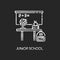 Junior school chalk white icon on black background