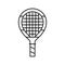 junior tennis racquet line icon vector illustration