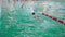 Juniors to competitive swimming. Children learn to swim in the school pool. Children\'s swimming.
