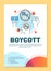 Junk food boycott poster template layout. Voluntary abstention banner, booklet, leaflet print design with linear icons