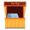 Junk food cart icon, cartoon style