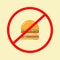Junk food danger concepts, No hamburger sign, No junk food,