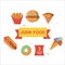 Junk Food Startter Pack with flat design style