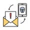 Junk mail Fill color vector icon which can easily modify or edit