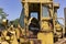 Junked, rusted heavy equipment closeup