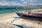 Junkung outrigger on a beach in the paradise island of Gili Trewangan