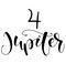 Jupiter - astrological symbol and hand drawn lettering. Black vector illustration isolated on white background