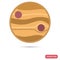 Jupiter color flat icon for web and mobile design